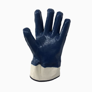 Guantes de seguridad a prueba de aceite sumergidos en nitrilo azul, guantes resistentes a productos químicos de gas y aceite ácido, guantes de trabajo resistentes completamente sumergidos - Product Image 4