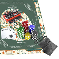 Tapis de Mahjong pliable transfrontalier Peacock, antidérapant, silencieux, avec bords surjetés, lavable, en caoutchouc, pour jeux de société multijoueurs et poker