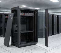 LACY 12U Deluxe Wall-Mounted Network Cabinet dengan Pintu 19-inci - Rak Server dengan Perlindungan IP20