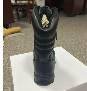 Bottes tactiques pour hommes en cuir pleine fleur noir personnalisées DFS12 - Product Image 3