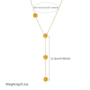 Fashion Pendant Necklace Zinc Alloy Star Flower Daisy Design Long Clavicle Chain Daily Wear Gift Jewelry N4272N4276 - Product Image 4