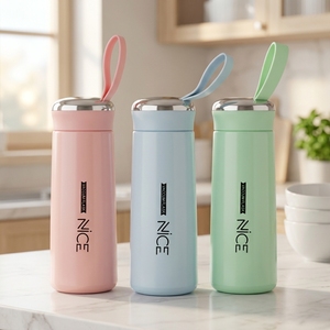 Taza de Viaje de Vidrio de Doble Pared de 400 ml, Taza de <span class=keywords><strong>Café</strong></span> Aislada Portátil, Vaso de Cerveza al Vacío, Vaso para Bebidas en el Automóvil, para Acampar al Aire Libre - Product Image 2