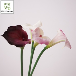 Lirio de Cala Artificial de Alta Calidad, 55 cm, Plástico Suave, <span class=keywords><strong>Blanco</strong></span> Borgoña, Tacto Real, para Decoración de Mesa de Boda o Sala de Estar - Product Image 5