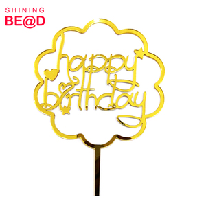 Nuovo moda buon compleanno acrilico Cake Topper <span class=keywords><strong>per</strong></span> la decorazione del partito, stampa floreale buon compleanno acrilico Cake Topper - Product Image 3
