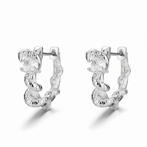 Année limitée serpent <span class=keywords><strong>esprit</strong></span> enroulement Zircon boucles d'oreilles pour hommes et femmes européen américain rétro Hip Hop Joker Style de mode - Product Image 4