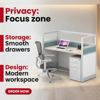 Poste de travail de centre d'appels de bureau moderne en MDF avec cloison et armoire de rangement