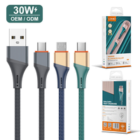Câble de Charge Rapide LDNIO LS631 30W de Belle Qualité pour Téléphone Portable, Câble de Données USB 2.0 Type-C à Charge Rapide PD