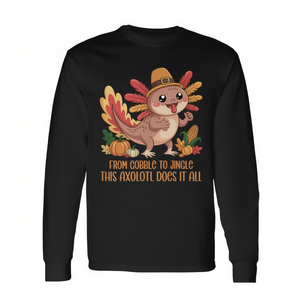 Camiseta de manga larga con diseño de sombrero de peregrino y axolote, estilo clásico, impresión digital - Product Image 2