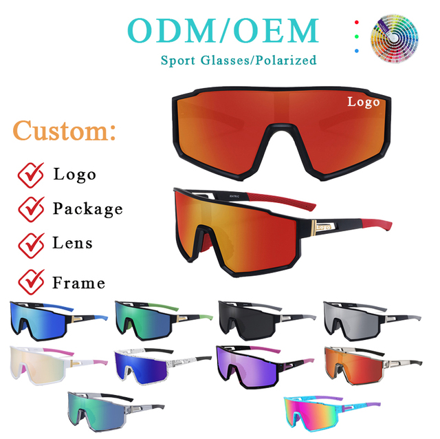 High Quality Fashionable Windproof Cycling Sunglasses Polarized Lenses UV400 Protection PC Frame Full Rim Outdoor Sports