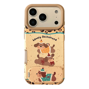 Étui de téléphone en cuir tendance avec motif chien de dessin animé mignon et support miroir, compatible <span class=keywords><strong>iPhone</strong></span> 16 Pro Max, 17, 15, 13, <span class=keywords><strong>11</strong></span> – Doux et abordable, vente en gros - Product Image 6
