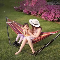 Hamaca Metálica Plegable Moderna para Exteriores GQK para Adultos, Soporte de Suspensión, Capacidad de 200 kg, Antivuelco Lateral, para Acampar y Hacer Picnic, para 1-2 Personas