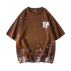 Pittura personalizzata Splatter t-Shirt per gli uomini oversize sbuffo vernice camicia Design di alta qualità nuovo stile per i giovani ragazzi - Product Image 5