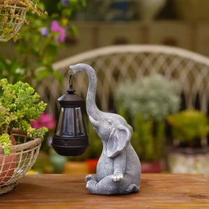 Solar <b>Elephant</b> Garden Lights Resin Outdoor <b>Decor</b> Waterproof LED Solar Powered Patio Yard Decoration - Product Image 2