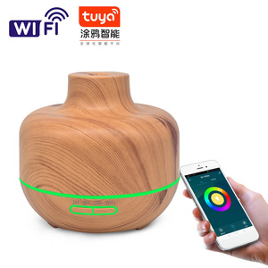 Diffuseur d'arômes créatif en bois grainé 0,5L avec lumière LED, humidificateur et purificateur d'air pour la maison et le bureau - Product Image 5