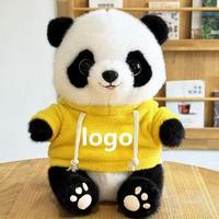 Boneka Panda Plush 25cm dengan Sweater Lepas Pasang, Isi Kapas PP, Usia 2-4 Tahun, Unisex, Logo Custom untuk Hadiah/Souvenir