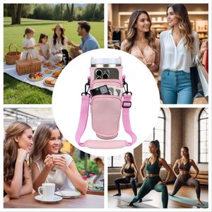 Borsa portatile per borraccia a tracolla a tracolla con borraccia per bambini copri tazza per acqua Cover protettiva per Thermos - Product Image 5