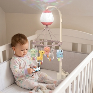 Juguete Musical Giratorio con Control Remoto para Bebés, Campana <span class=keywords><strong>de</strong></span> <span class=keywords><strong>Cuna</strong></span> con Luces, Juguete Colgante <span class=keywords><strong>de</strong></span> Plástico para la Educación Temprana del Bebé - Product Image 1