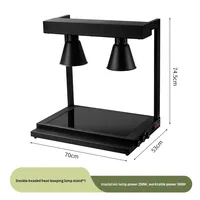 Fournitures pour restaurant buffet, chauffe-plats buffet, lampes chauffantes à double tête, chauffe-plats électrique de luxe noir