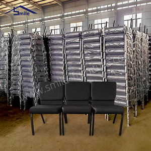 Sedie Impilabili in Metallo e Tessuto per Auditorium, Teatro e Chiesa, Design Moderno OEM, Vari Colori, Vendita all'Ingrosso - Product Image 2