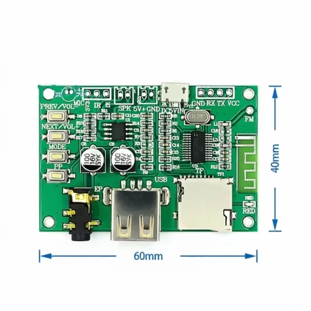 BT201 Dual Mode 5.0 Audio Amplifier Module Lossless Music Player TF Card USB Drive BLE SPP UART at Command Control