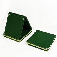 Plaque de reconnaissance vierge en velours pliable vert et rouge pour certificat, récompense, souvenir ou reconnaissance