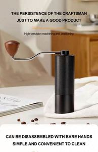 Al-Alloy Body 420 Stainless Steel Burr CNC Core Homeuse Espresso <b>Mini</b> Hand Mill Portable Manual Coffee <b>Grinder</b> Wood Handle - Product Image 3