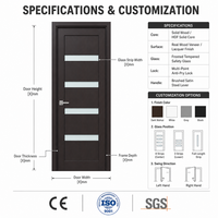 Porte d'entrée moderne anti-effraction avec insert en verre dépoli et finition bois pour maison, villa, appartement – Vente en gros directe usine