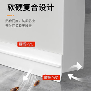 Bande d'étanchéité pour bas de porte en PVC et silicone, insonorisante, design minimaliste, installation par vis, pour l'étanchéité des portes et fenêtres - Product Image 5