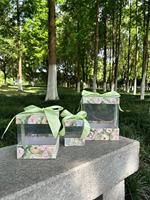 Fleurs dans le monde Coffret cadeau PVC transparent Saint Valentin Mariage Meilleurs voeux