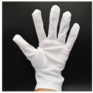 Gants en polyester blanc Qiong Liang, 32 points, triple bord côtelé, pour mariages, travail et usage industriel - Product Image 5
