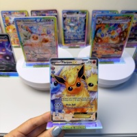 Ornamen Standee Kartu Akrilik Anime Elf, Kartu TCG Monster Eevee, Stand Akrilik Laser, Koleksi, Cetak Dua Sisi, Hadiah
