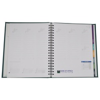 Agenda Diaria y Semanal Académica Premium para Lograr tus Objetivos, con Cubierta de Cuero y Logotipo de Bolígrafo