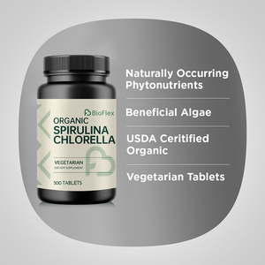 Prix de gros OEM Marque privée 100% pur biologique de qualité alimentaire HALAL <span class=keywords><strong>500</strong></span> <span class=keywords><strong>comprimés</strong></span> 1000mg <span class=keywords><strong>Spiruline</strong></span> Chlorella <span class=keywords><strong>comprimés</strong></span> pour adultes - Product Image 2