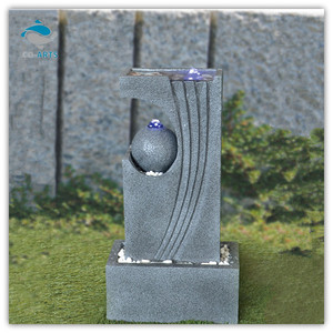 Fuente de agua al aire libre de decoración de jardín de gama alta con bola y Luz - Product Image 1