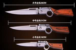 سكين جيب للتخييم والبقاء على قيد الحياة من الفولاذ المقاوم للصدأ مع ضوء ومقبض خشبي قابل للتخصيص - أدوات يدوية جديدة بسعر المصنع - Product Image 4