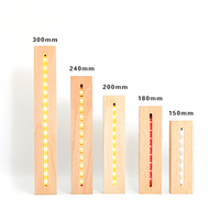 Lampe de chevet rectangulaire moderne à LED blanc chaud avec base en bois, décoration pour chambre et salon, tailles moyennes, intensité réglable, à brancher
