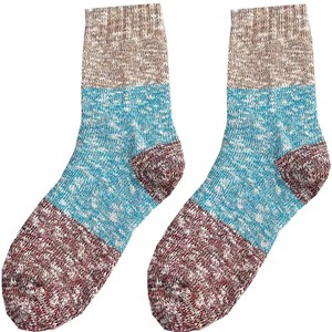 Men's Crew Socks Color Blocking Cotton Thermo Winter Warm Mid Calf Socks - Product Image 2