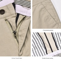 Pantalon décontracté pour homme, coupe droite, avec braguette zippée, style business-casual, en coton et élasthanne, provenant directement du fabricant