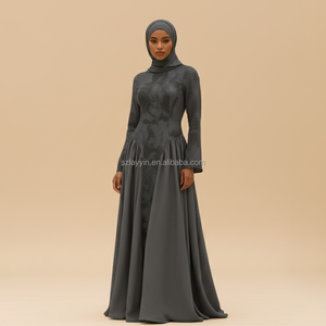 <span class=keywords><strong>Abbigliamento</strong></span> Femminile a Maniche Lunghe all'Ingrosso, Abiti Musulmani per Donne, Abaya di Lusso Stile Merrchi - Product Image 3