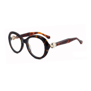 Mode ronde épaisse cadre lunettes optiques pur acétate coloré motif conception élégant extérieur lunettes décoratives - Product Image 4