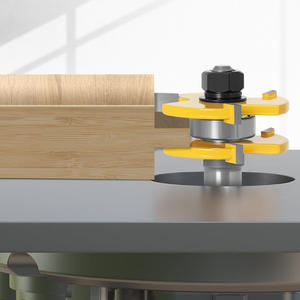 ريشة راوتر بثلاث شفرات مزودة بطرف كربيدي، بساق دائري 1/2 بوصة و 12 مم، وعرض 46 مم، لعمل نمط T & G على الأبواب والألواح، لفتح الأخاديد على الألواح - Product Image 2