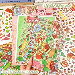 Autocollants <span class=keywords><strong>de</strong></span> journal en <span class=keywords><strong>film</strong></span> PET imperméable DIY, autocollants <span class=keywords><strong>de</strong></span> scène miniature à grande échelle pour la décompression des enfants - Product Image 4