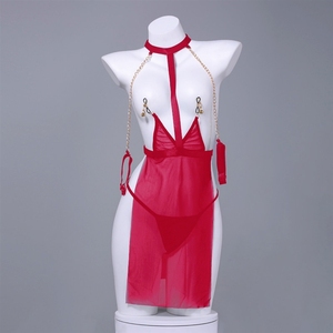 Lencería Sexy Ecológica, Delgada e Impermeable IPX7, Camisón de Tul con Tirantes y Cadena, Uniforme SM, Pijama de Tentación para Adultos - Product Image 4