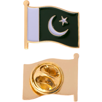 Épinglette de revers en émail avec drapeau du Pakistan, en métal, souvenir, épinglette de chapeau, broche, pour hommes et femmes, drapeau pakistanais patriotique, épinglette de revers à drapeau flottant