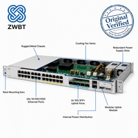 Cisco Switch Catalyst C9300-24T-M 24 Port Gigabit Layer 3 Switch 208Gbps 480G StackWise Modular 10G Uplinks Meraki Cloud Managed.