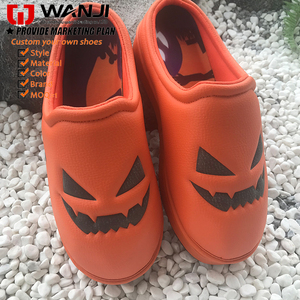 Cara de <span class=keywords><strong>calabaza</strong></span> de <span class=keywords><strong>Halloween</strong></span> Cómodo Peso ligero Moda Hombres personalizados Toboganes al aire libre Mulas - Product Image 4