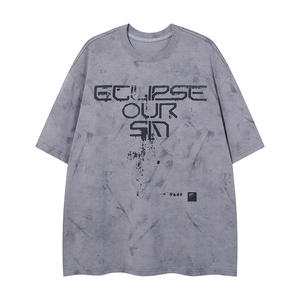 T-shirt Oversize da Uomo Estivo Hip Hop Nuovo Stile <span class=keywords><strong>Giapponese</strong></span> Streetwear di Tendenza a Maniche Corte Tinta Unita 280 Grammi in Puro Cotone Stampato - Product Image 3