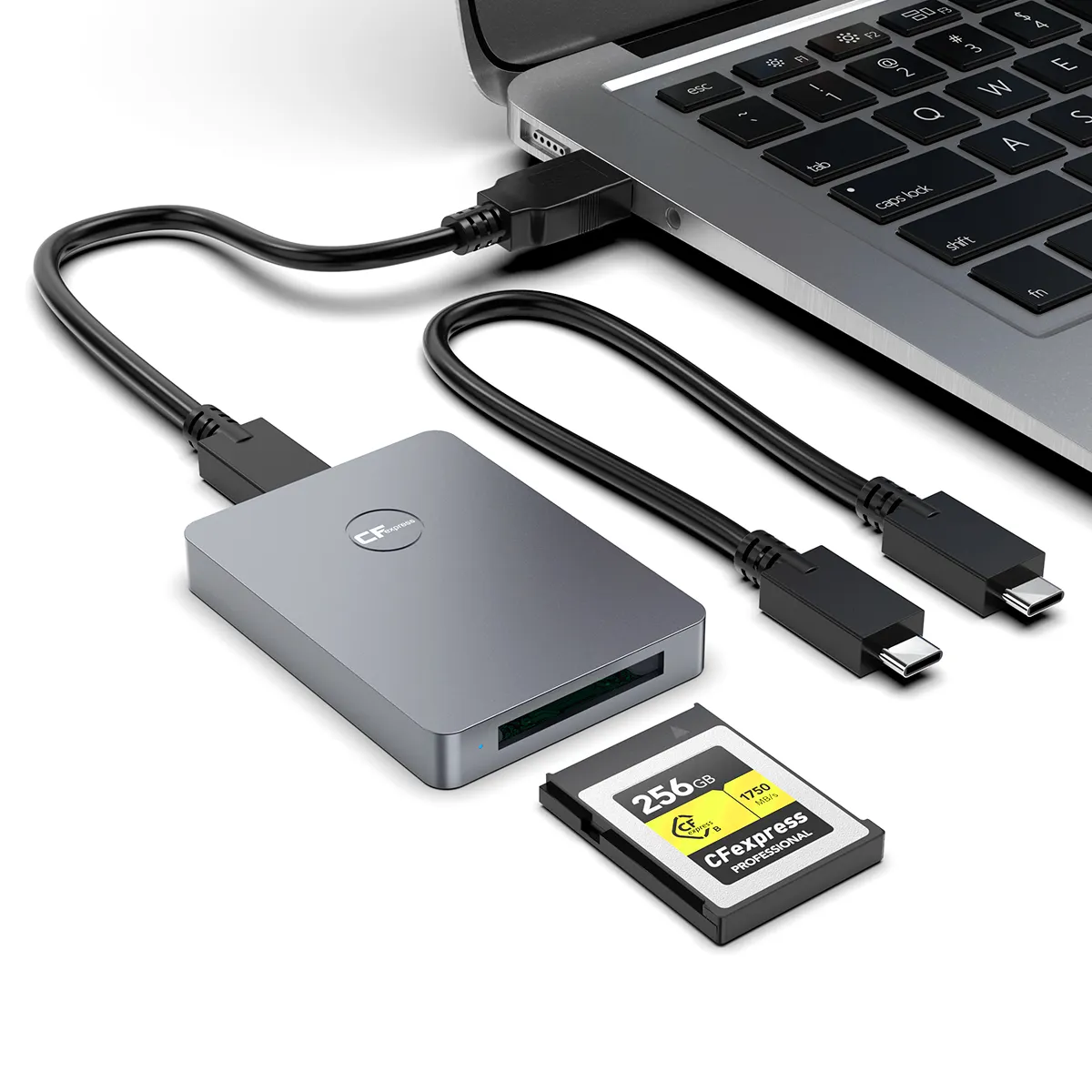 Alüminyum alaşım USB 3.1 Gen 2 hafıza kartı adaptörü USB kart okuyucu 10Gbps ile CFexpress tipi B 3.2