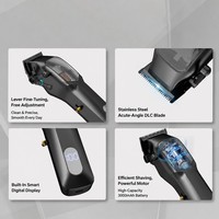Cortapelos Ajustable con Motor Magnético 11000 RPM, Cuchilla DLC, Pantalla LED, Recargable por USB Tipo-C, Recordatorio de Aceite para Salón y Barbería