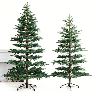 Albero di Natale Artificiale in PVC Floccato di Alta Qualità con Luci Incandescenti, Decorazione Natalizia con Spina Elettrica per Casa e Giardino - Product Image 1